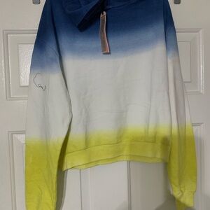 Gradient Blue and Yellow Women's Tye Dye Pullover Hoodie (Size small ) New W/Tag